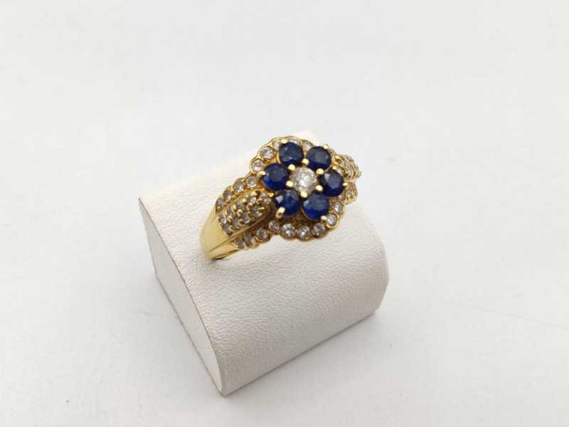 ジュエリー買取　リング K18 サファイア1.50ct ダイヤ0.90ct 